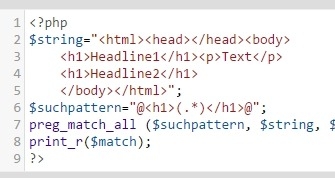 Preview PHP reguläre Ausdrücke Regex: preg_match, preg_match_all