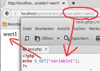 Preview PHP Variablen übergeben