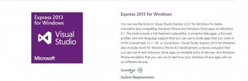 Preview Visual Studio Express